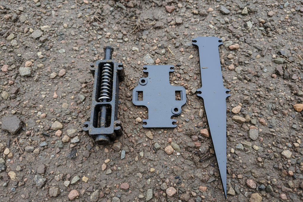 3 main Omni components shown disassembled on ground